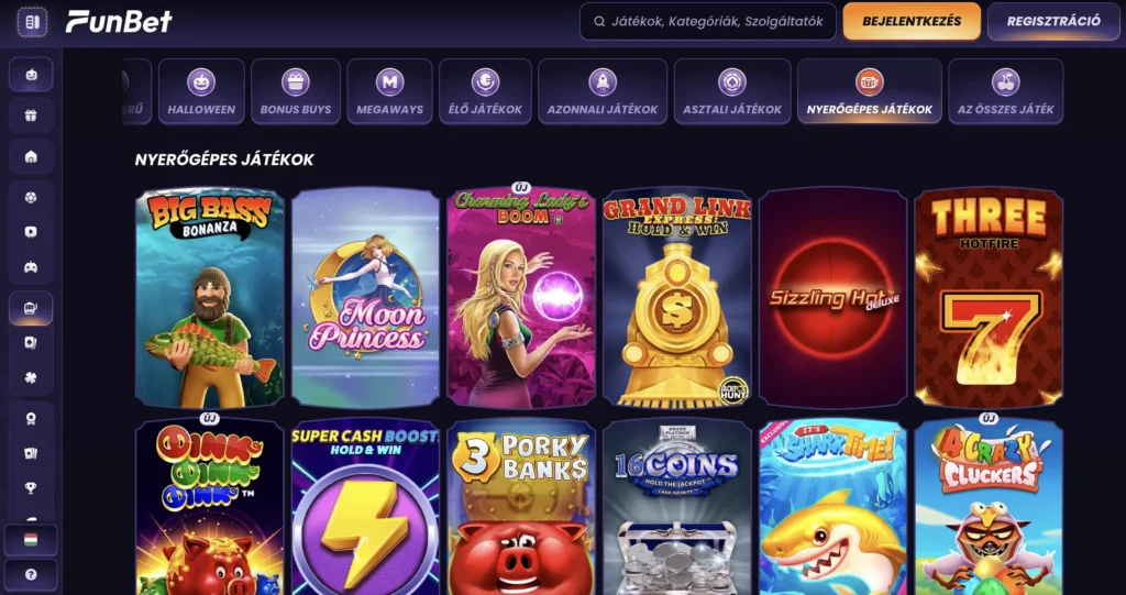 próbáld ki a funbet slots játékokat a klasszino.com-on