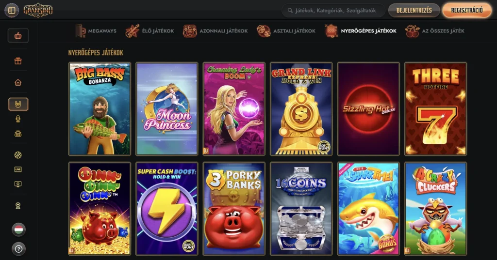 próbáld ki a gransino slots játékokat a klasszino.com-on