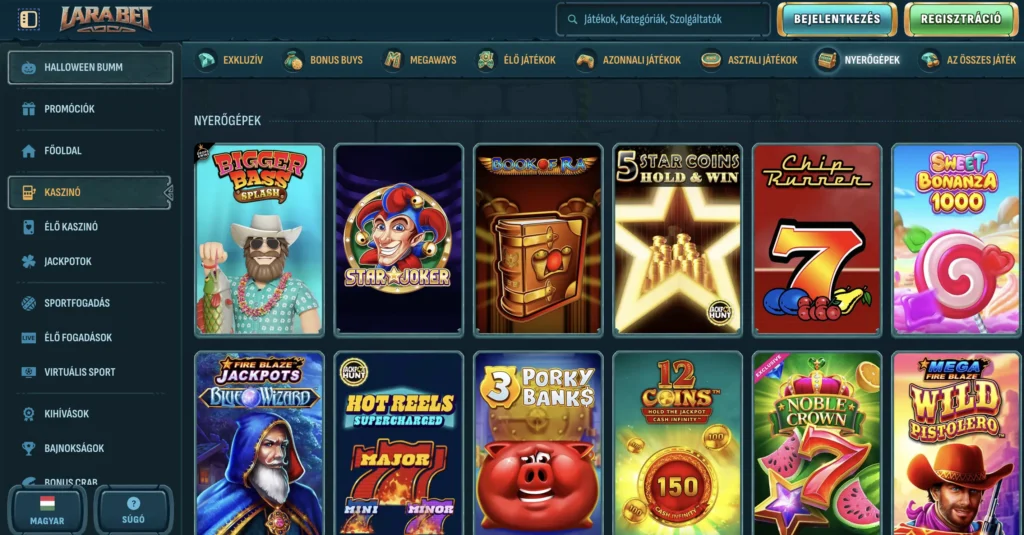 próbáld ki a larabet slots játékokat a klasszino.com-on