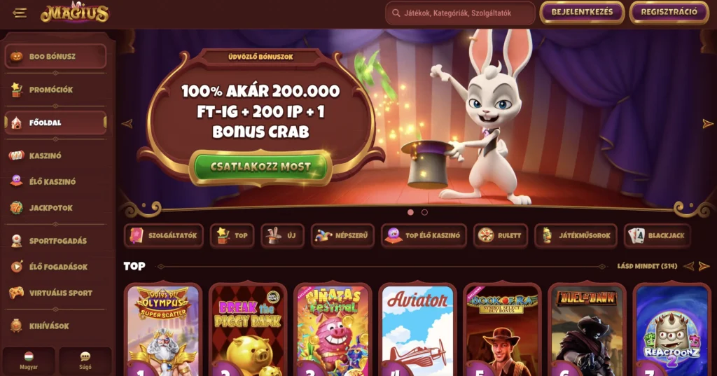 próbáld ki a magius kaszinót a klasszino.com-on