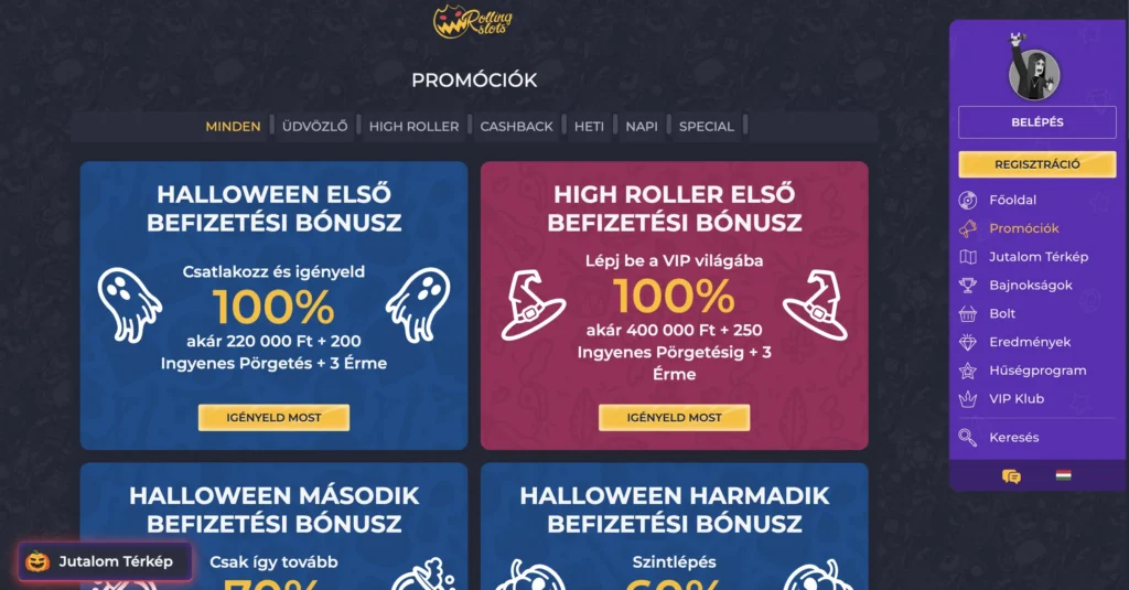 használd ki a rolling slots bónuszokat a klasszino.com-on