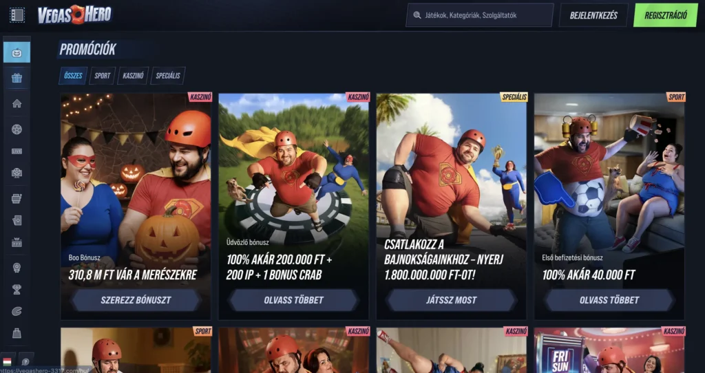 használd ki a vegashero bónuszokat a klasszino.com-on
