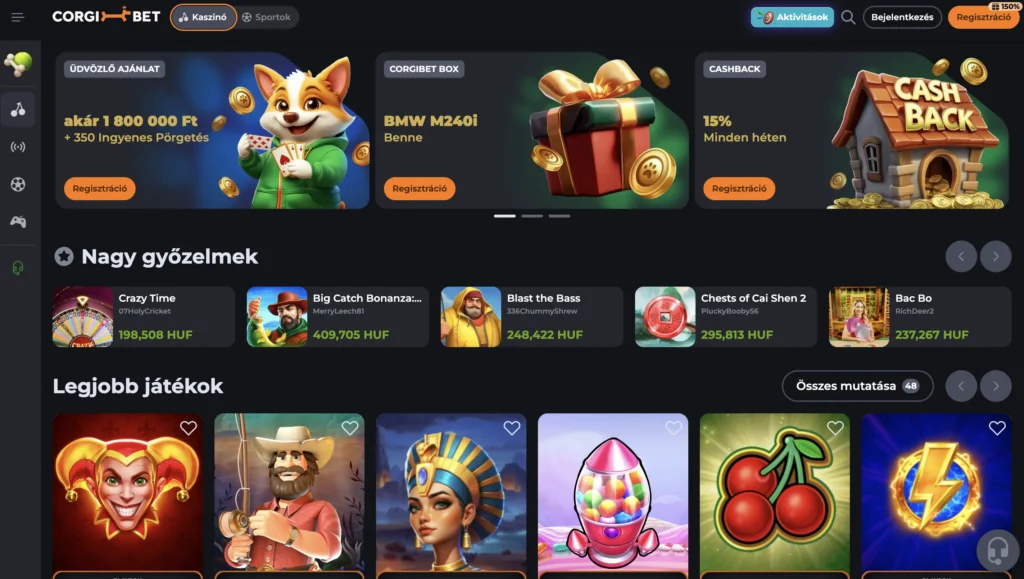 Játssz a corgibet izgalmas slots játékaival