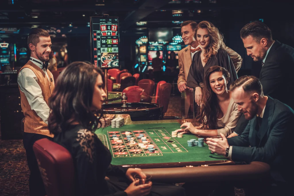 Elegáns kaszinó környezet, élő kaszinó és live dealer játékok témájához
